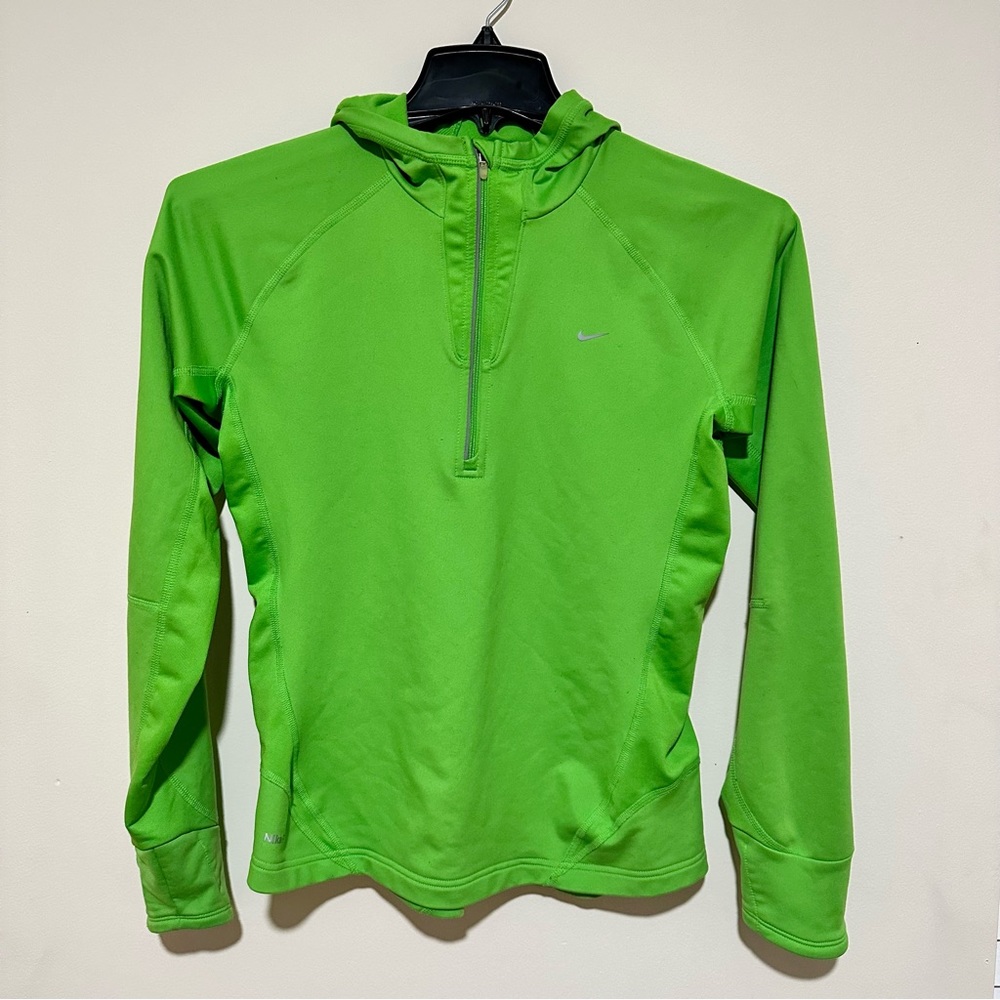 Nike Running Fleece Hooded Sweater Neon Green with Pockets